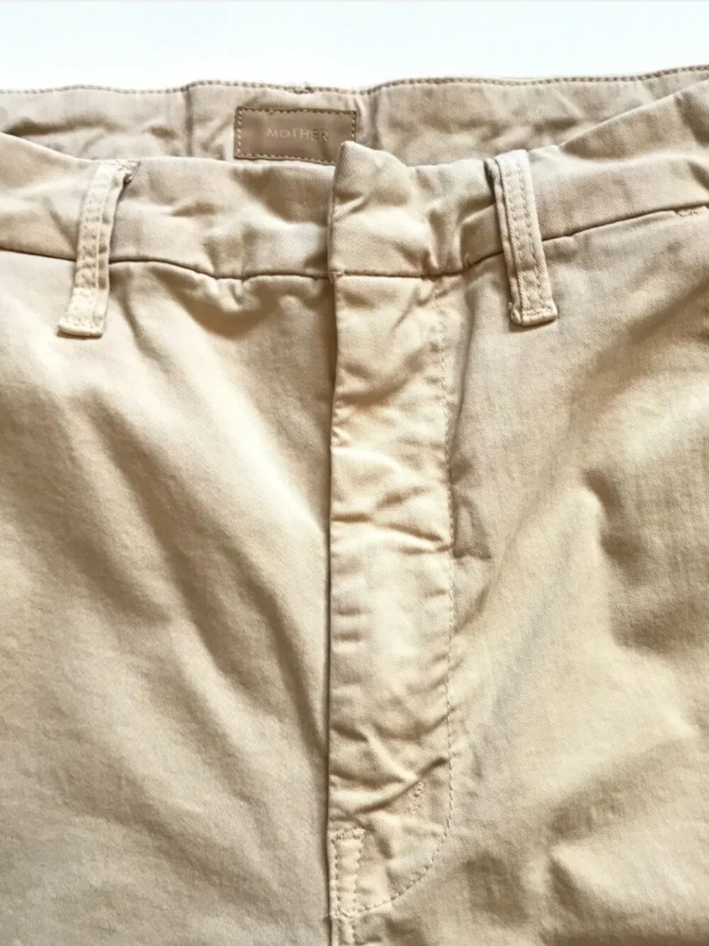 Mother the Roller Prep Pants Womens 28 Khaki Tan Killing Time High Rise Wide Leg